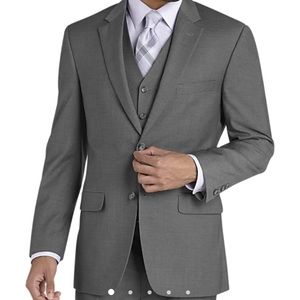 Pronto Uomo Gray Modern Fit Vested 3 piece Suit